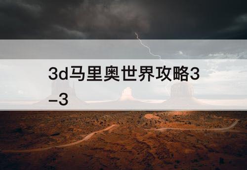 3d马里奥世界攻略3-3