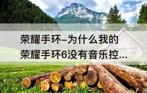 荣耀手环-为什么我的荣耀手环6没有音乐控制