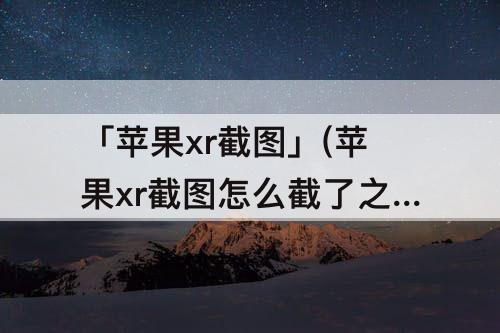 「苹果xr截图」(苹果xr截图怎么截了之后没有了)