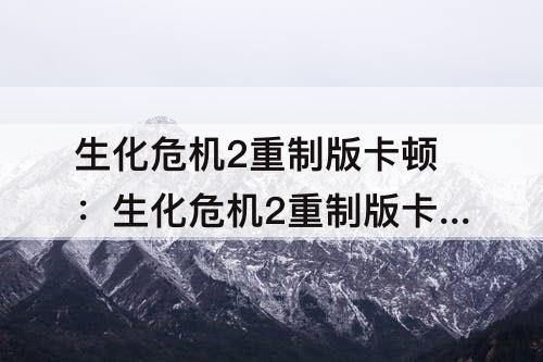 生化危机2重制版卡顿：生化危机2重制版卡顿怎么办