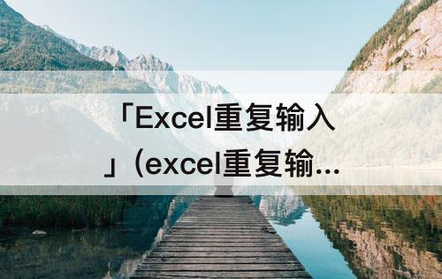 「Excel重复输入」(excel重复输入相同的一段数字)