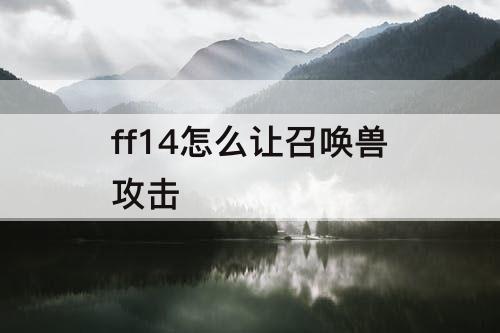ff14怎么让召唤兽攻击