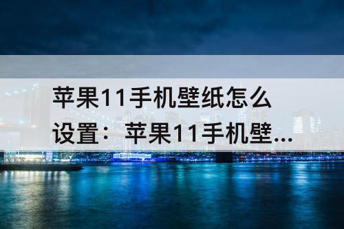 苹果11手机壁纸怎么设置：苹果11手机壁纸怎么设置动态