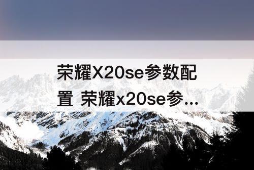 荣耀X20se参数配置 荣耀x20se参数配置怎么样