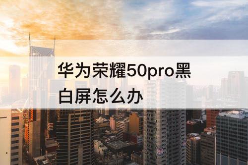 华为荣耀50pro黑白屏怎么办
