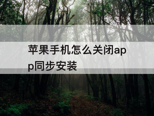 苹果手机怎么关闭app同步安装