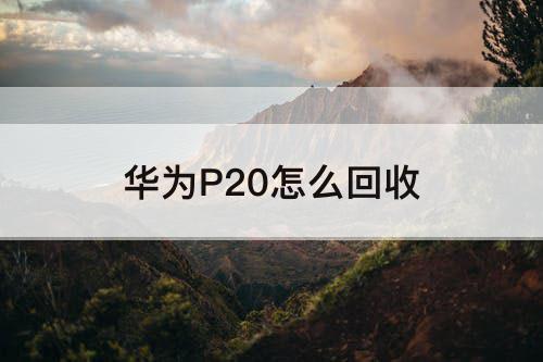 华为P20怎么回收