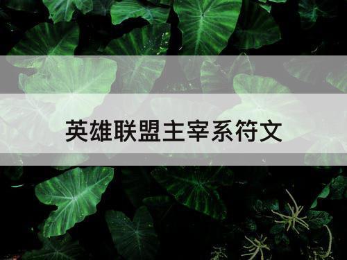 英雄联盟主宰系符文