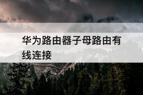 华为路由器子母路由有线连接
