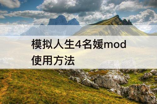 模拟人生4名媛mod使用方法