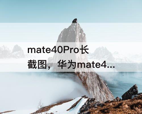 mate40Pro长截图，华为mate40pro长截图