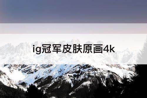 ig冠军皮肤原画4k