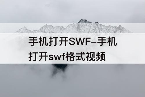 手机打开SWF-手机打开swf格式视频