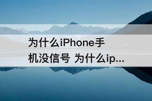 为什么iPhone手机没信号 为什么iphone手机没信号无服务
