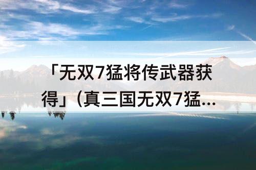 「无双7猛将传武器获得」(真三国无双7猛将传武器获得战)
