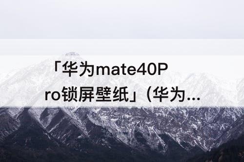 「华为mate40Pro锁屏壁纸」(华为mate40pro锁屏壁纸上面发黑)