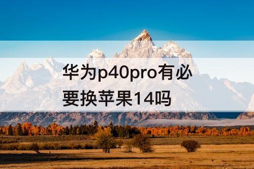 华为p40pro有必要换苹果14吗