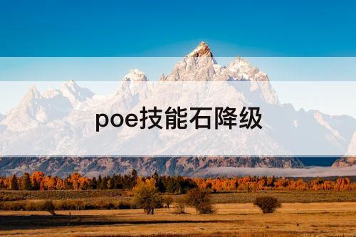 poe技能石降级