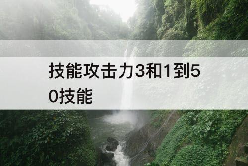 技能攻击力3和1到50技能