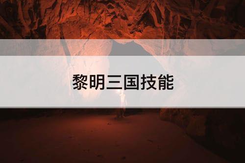 黎明三国技能