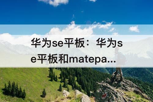 华为se平板：华为se平板和matepad