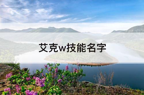 艾克w技能名字