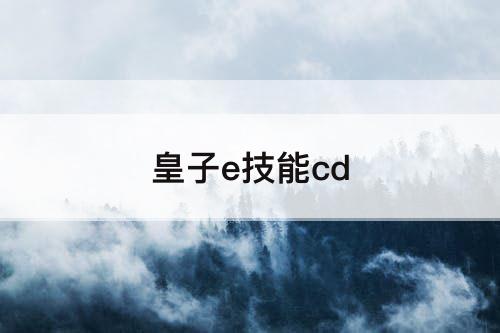 皇子e技能cd