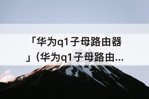 「华为q1子母路由器」(华为q1子母路由器设置视频)