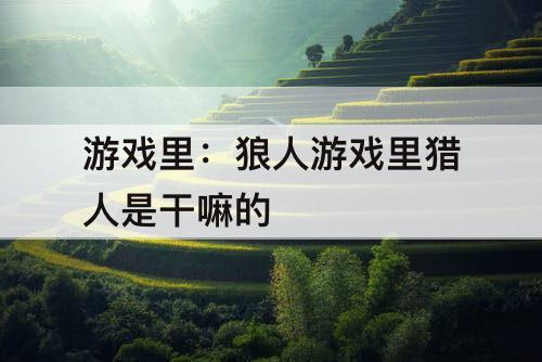 游戏里：狼人游戏里猎人是干嘛的