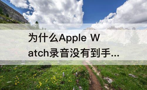 为什么Apple Watch录音没有到手机里面