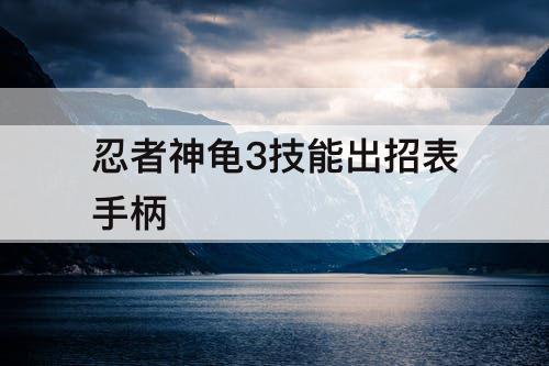 忍者神龟3技能出招表手柄