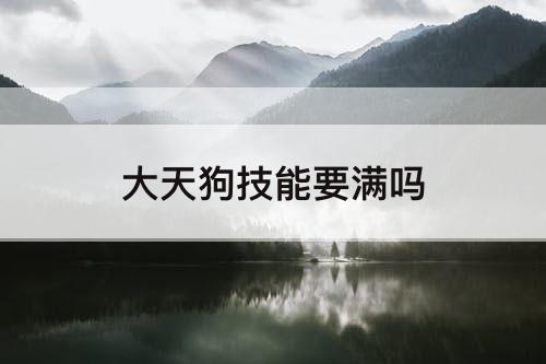 大天狗技能要满吗