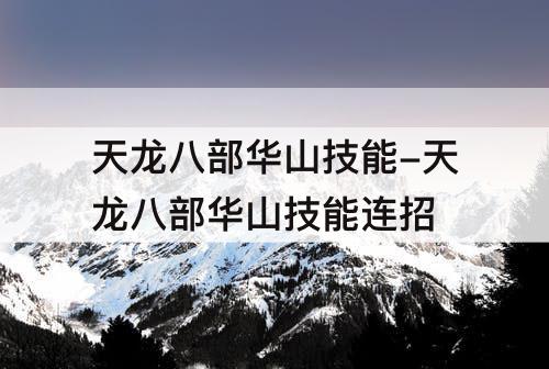 天龙八部华山技能-天龙八部华山技能连招