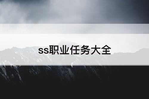 ss职业任务大全