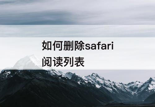 如何删除safari阅读列表