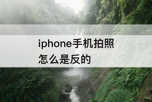 iphone手机拍照怎么是反的