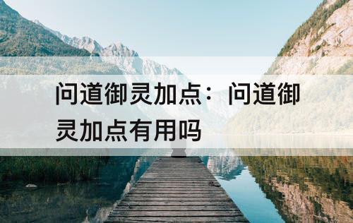 问道御灵加点：问道御灵加点有用吗