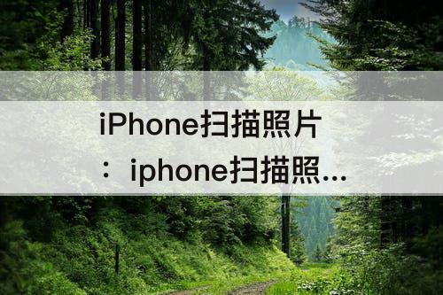 iPhone扫描照片：iphone扫描照片文字