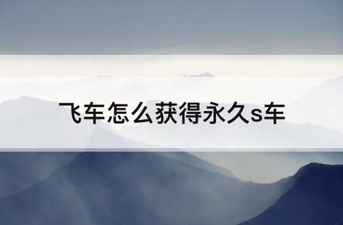飞车怎么获得永久s车