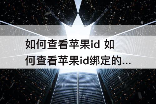 如何查看苹果id 如何查看苹果id绑定的邮箱
