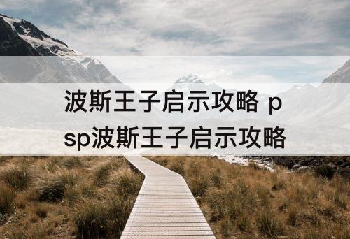 波斯王子启示攻略 psp波斯王子启示攻略