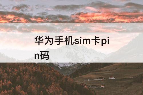 华为手机sim卡pin码