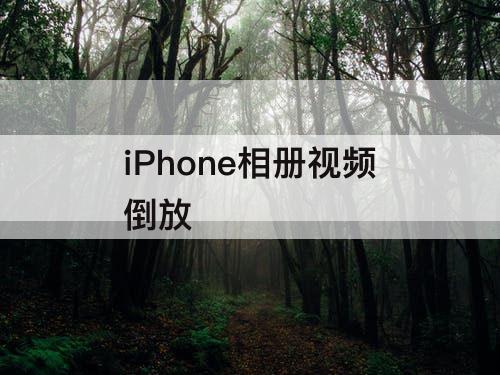 iPhone相册视频倒放