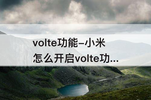 volte功能-小米怎么开启volte功能