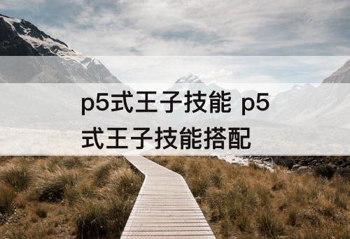 p5式王子技能 p5式王子技能搭配