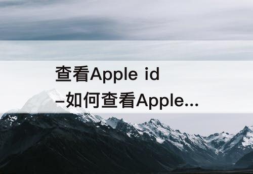 查看Apple id-如何查看Apple id