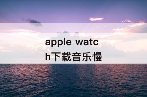 apple watch下载音乐慢