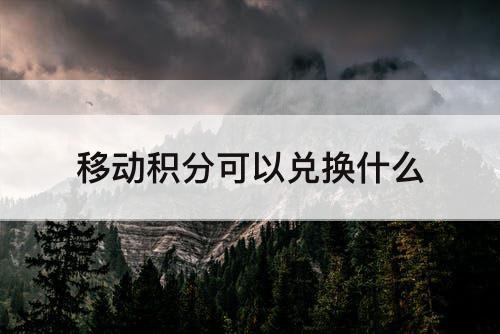 移动积分可以兑换什么