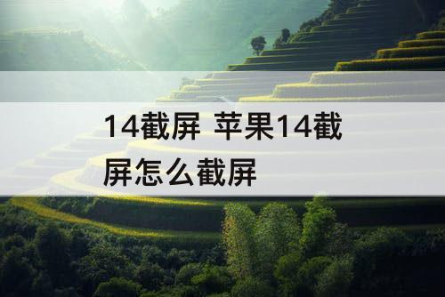 14截屏 苹果14截屏怎么截屏