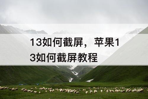 13如何截屏，苹果13如何截屏教程